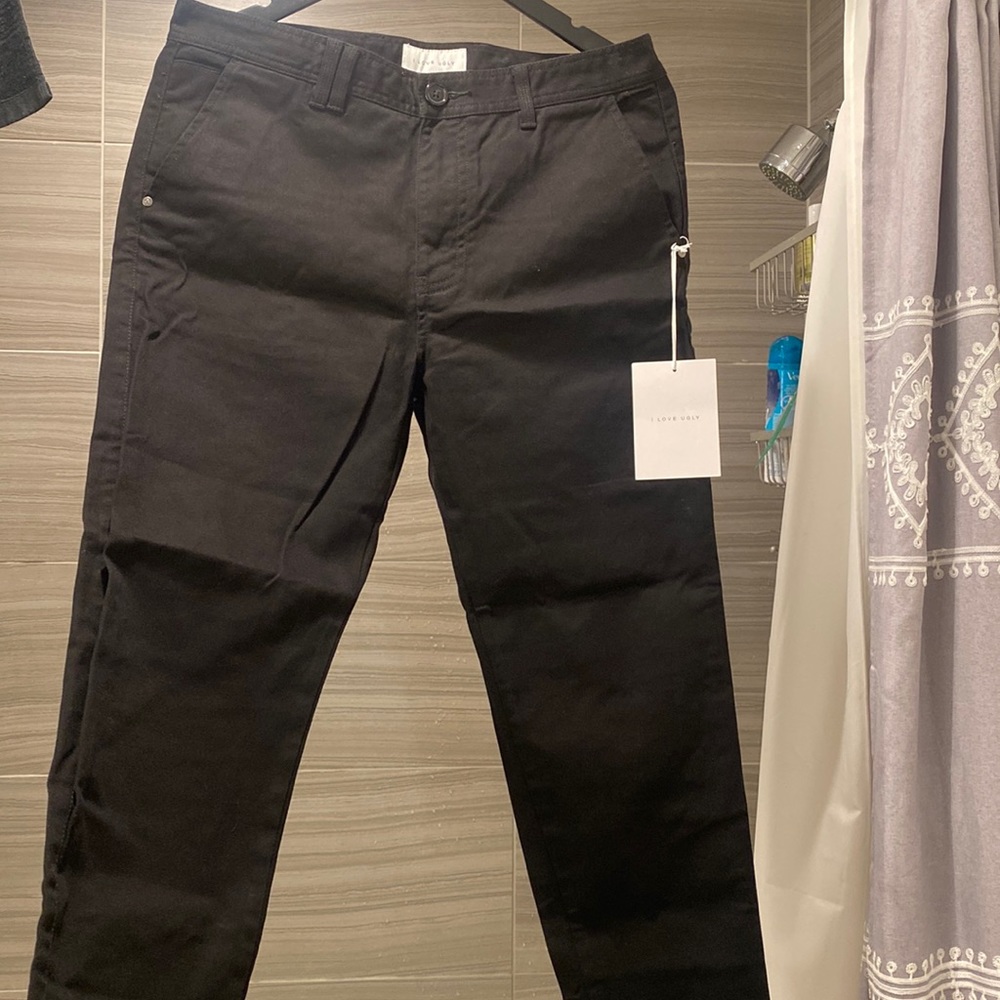 black slimy jeans MEDIUM